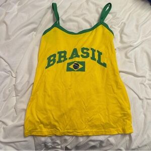 Yellow and Green Women's Brasil Tank Top